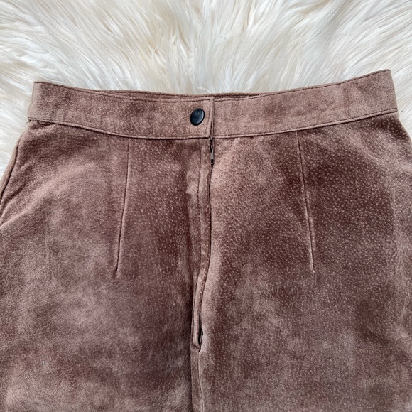 Tan Genuine Suede Leather Pencil Skirt VTG Pristine - Picture 12 of 14